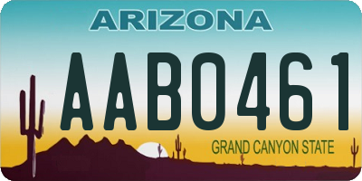 AZ license plate AAB0461