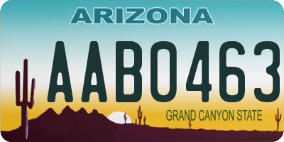 AZ license plate AAB0463