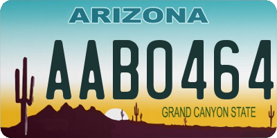 AZ license plate AAB0464