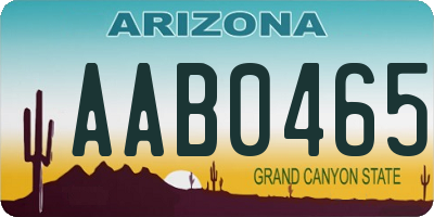 AZ license plate AAB0465