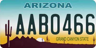 AZ license plate AAB0466