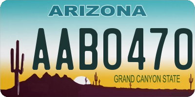 AZ license plate AAB0470