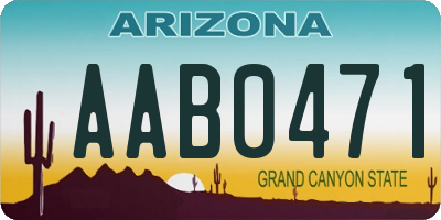 AZ license plate AAB0471