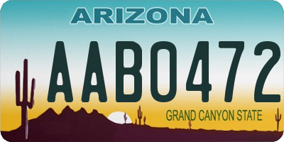 AZ license plate AAB0472