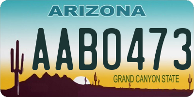 AZ license plate AAB0473