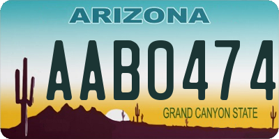 AZ license plate AAB0474