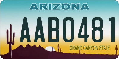 AZ license plate AAB0481