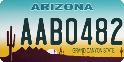 AZ license plate AAB0482