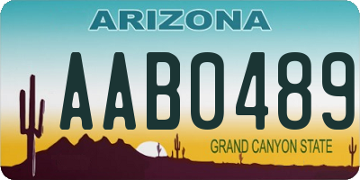 AZ license plate AAB0489