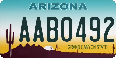 AZ license plate AAB0492