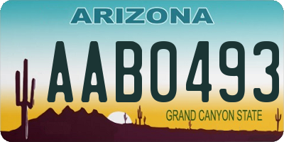 AZ license plate AAB0493