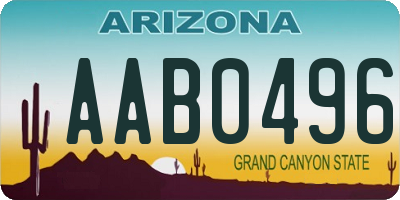 AZ license plate AAB0496