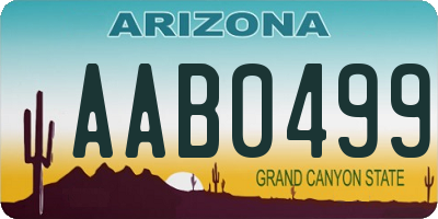 AZ license plate AAB0499