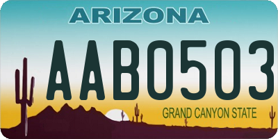 AZ license plate AAB0503