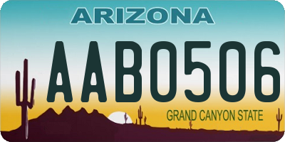 AZ license plate AAB0506