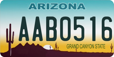 AZ license plate AAB0516