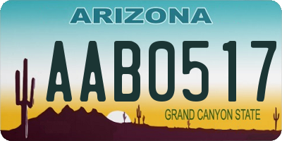 AZ license plate AAB0517