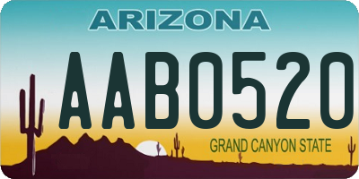 AZ license plate AAB0520