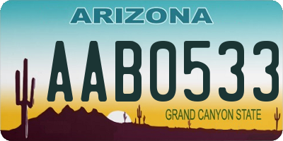 AZ license plate AAB0533