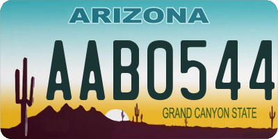 AZ license plate AAB0544