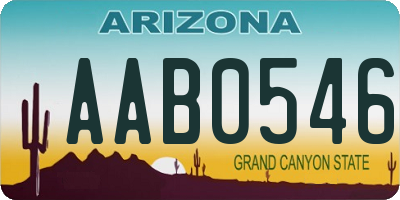 AZ license plate AAB0546