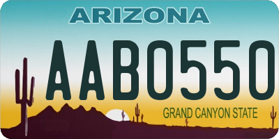 AZ license plate AAB0550