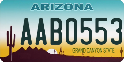 AZ license plate AAB0553