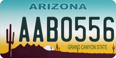 AZ license plate AAB0556