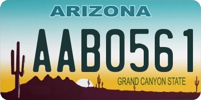 AZ license plate AAB0561