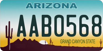 AZ license plate AAB0568