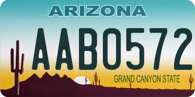 AZ license plate AAB0572