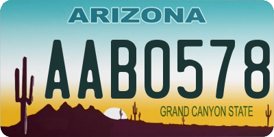 AZ license plate AAB0578