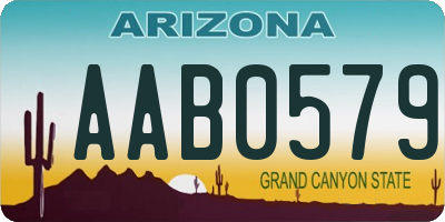 AZ license plate AAB0579