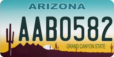 AZ license plate AAB0582