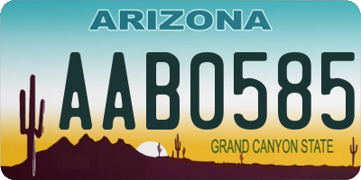 AZ license plate AAB0585