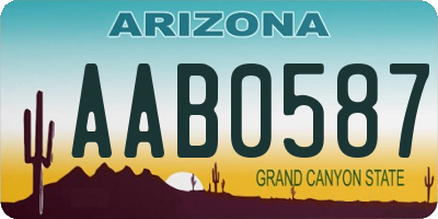 AZ license plate AAB0587