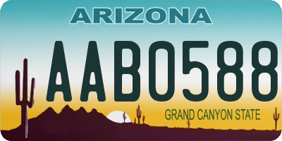 AZ license plate AAB0588