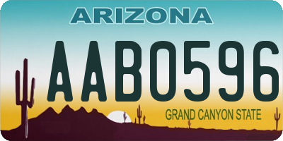 AZ license plate AAB0596