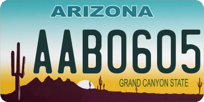 AZ license plate AAB0605