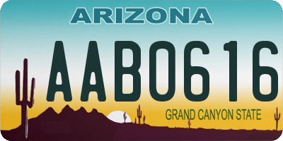 AZ license plate AAB0616