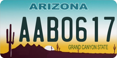 AZ license plate AAB0617