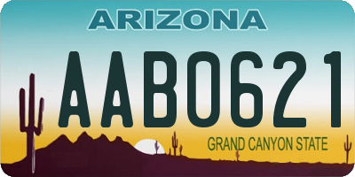 AZ license plate AAB0621