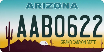 AZ license plate AAB0622