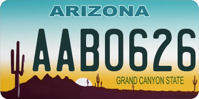 AZ license plate AAB0626