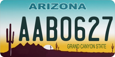 AZ license plate AAB0627