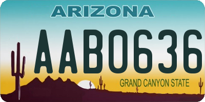 AZ license plate AAB0636