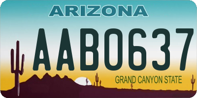 AZ license plate AAB0637