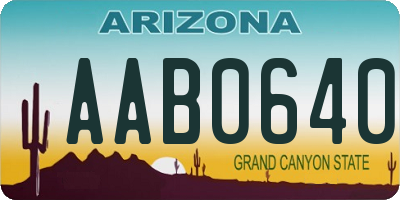 AZ license plate AAB0640