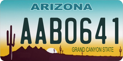 AZ license plate AAB0641