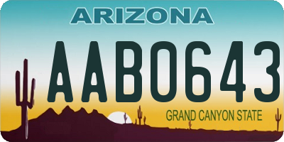 AZ license plate AAB0643